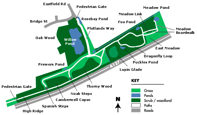 Noak Bridge Nature Reserve map